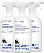 ATTITUDE All Purpose Cleaner Spray, EWG Verified, Vegan, Made with 94% Plant-Based Ingredients, Streak-Free for Kitchen, Bathroom, Glass & More, Lavender, 27.1 Fl Oz (Pack of 3)