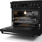 Gordon Ramsay by THOR Kitchen 36 Inch Professional Gas Range with Tilt Panel Touch Control in Black