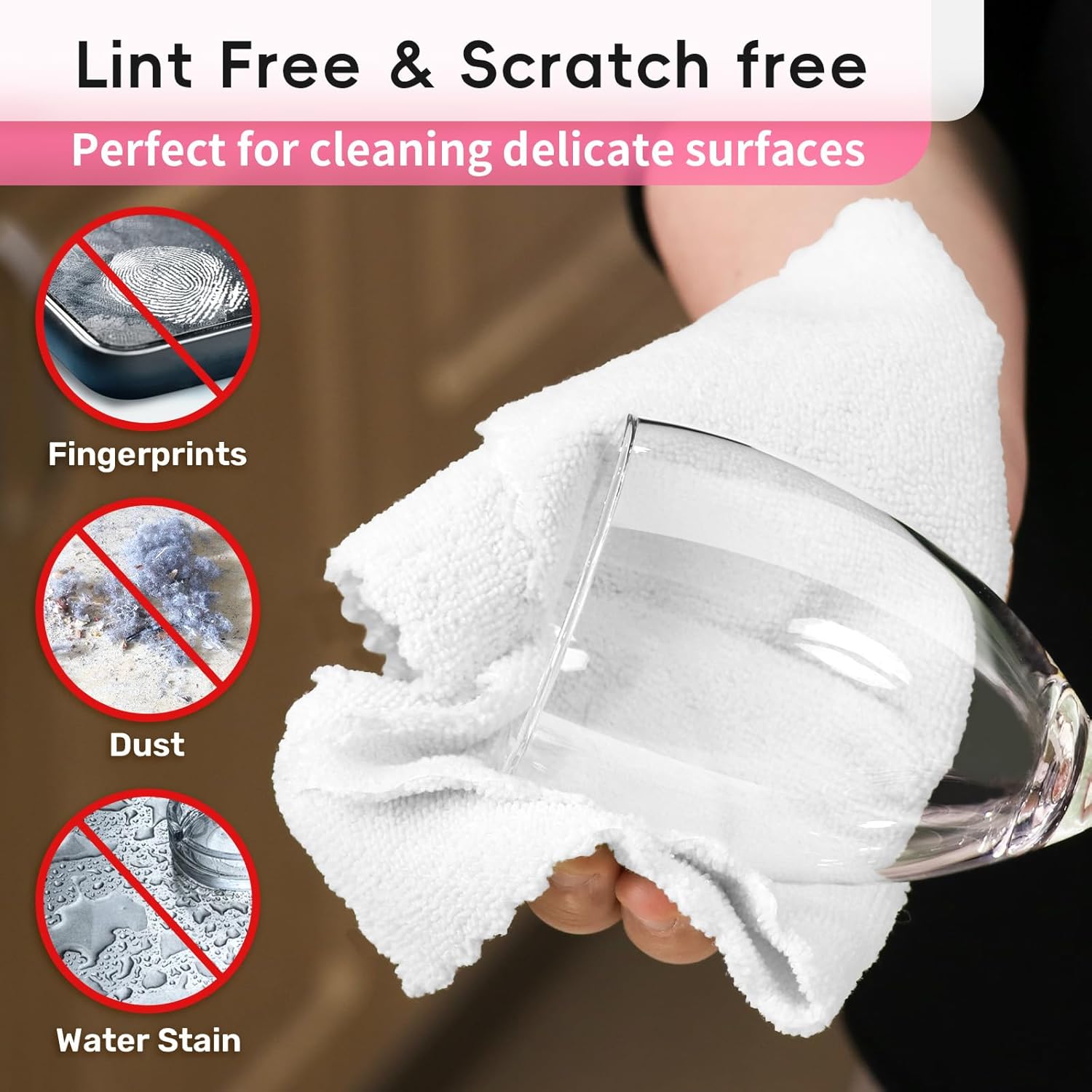 Microfiber Cleaning Cloths Roll, 75 Pack Tear Away Microfiber Towels Roll, 12" x 12" Lint Free Rags, Reusable Cleaning Cloths, Washable, Scratch Free,Ultra Absorbent Dish Rags(White)