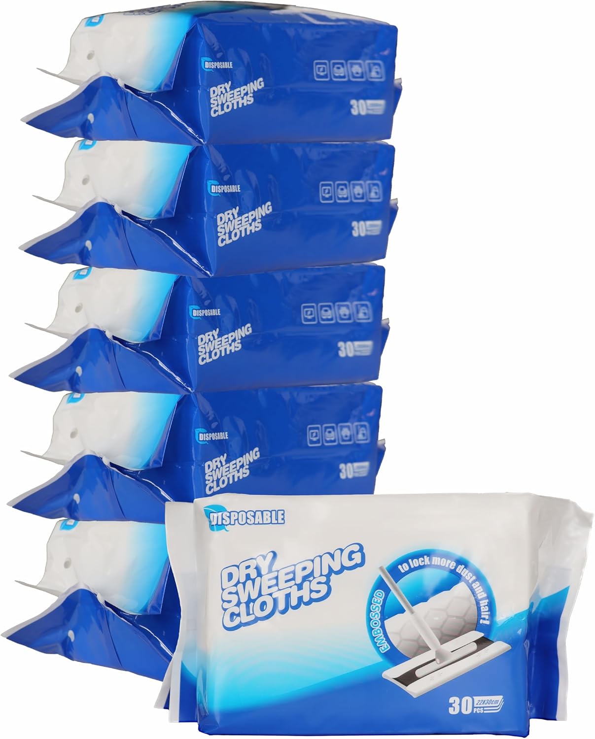 KMAKII Dry Sweeping Cloths Dry Mop Refills for Floor Mopping and Cleaning Disposable Dusting Cloths Electrostatic Cloths Unscented 180 Counts