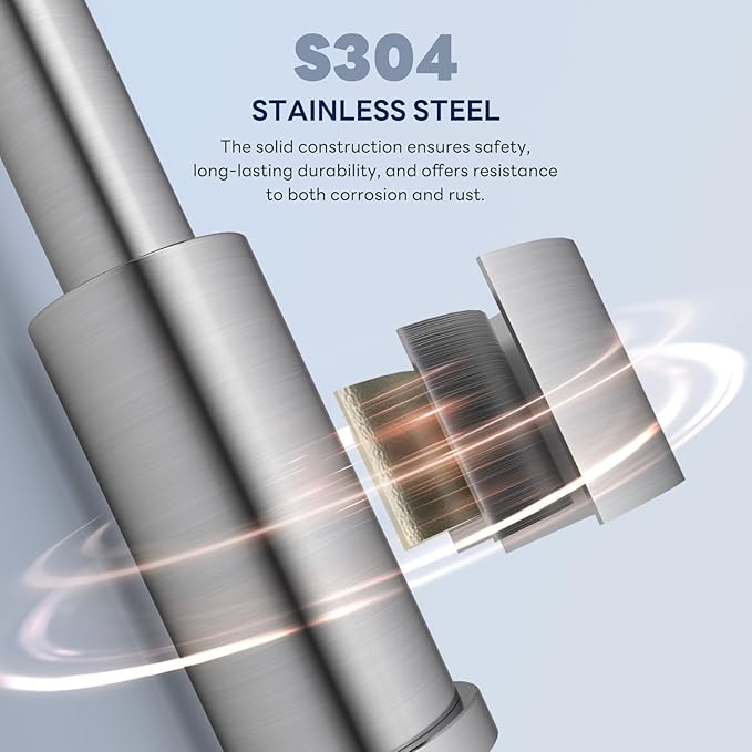 APPASO 3 Hole Kitchen Faucet, Brushed Nickel Kitchen Faucets with Soap Dispenser and Pull Down Sprayer 3 Modes, S304 Stainless Steel High Arch 3 Piece Sink Faucet with Separate Handle