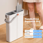 JOYBOS Mop and Bucket with Wringer Set, Hands Free Flat Floor Mop and Bucket, with 2 Washable Microfiber Pads, Wet and Dry Use, Floor Cleaning System