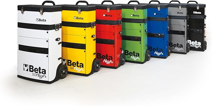 Beta C41H Two-Module Rolling Tool Chest, Detachable Tool Box, Telescopic Handles, Green