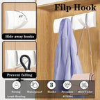 Folding Coat Hooks, Wall Mounted Coat Rack with 3 Retractable Hooks, Heavy Duty Towel Rack for Bathroom Wall Hook for Hanging Clothes Bathrobe, Stainless Steel Coat Hanger for Entryway(White)