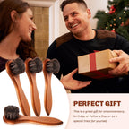 4 Pcs Horsehair Shine Shoes Brush Kit Polish Dauber Applicators Cleaning Leather Shoes Boots Care Brushes Suede Cleaner Brush with Microfiber Shoe Cloth(Brown Handle B)