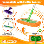 3 Pack Reusable Microfiber Mop Pads for Swiffer Sweeper Mop, Wet & Dry Use, Compatible with 10-12 inch Flat Mops, Washable, for Hardwood, Ceramic, Laminate & More Floors