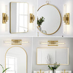 Gold Bathroom Vanity Lights Over Mirror,Modern Wall Light Fixture Sconce with Clear Glass for Bedroom,Bathroom,Hallway.