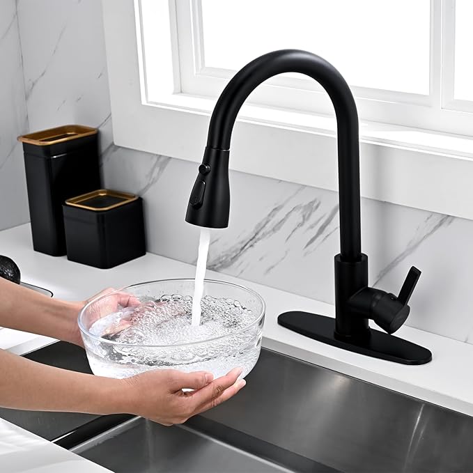 Faucet Cover Plate, Stainless Steel Deck Plate for Kitchen Sink Faucet Single Hole or Bathroom Faucet 1-3 Hole Faucet Hole Cover Round 10 Inch (Matte Black)