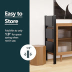 WOA WOA 3 Step Ladder, Folding Step Stool with Non-Slip Pedals, Portable Stepping Stool for Adults, Sturdy Steel Ladder, Space Saving for Home, Anti Skid Feet, Support 330lbs - Black