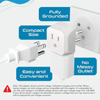 Ceptics Thailand Travel Adapter with Dual Usa Input (Type O) Ultra Compact - 3 Pack - Safe Grounded Perfect for Cell Phones, Laptops, Camera Chargers and More (CT-18)