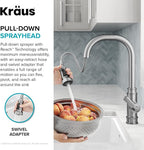KRAUS Allyn Transitional Industrial Pull-Down Single Handle Kitchen Faucet in Matte Black, KPF-4101MB