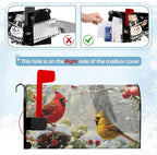 Winter Cardinal Bird Magnetic Mailbox Covers Christmas Branches Snow Mailbox Wraps Standard Size 21 X 18 Post Letter Box Covers Home Garden Outdoor Decorations