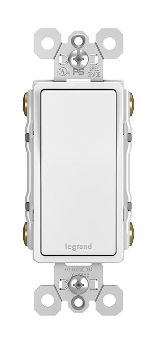 Legrand radiant TM874WCC6 15 Amp Rocker Wall Switch, 4-Way Decorator Light Switches, White (1 Count)