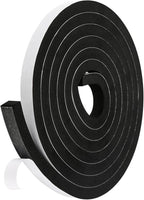 Weather Stripping Door Seal Strip (3/5 Inch X 1/2 Inch X 10Feet), Strong Adhesive, Lightproof, Soundproof, Weatherproof Foam Tape Insulation for Sliding Door, Front Door Frame, Windows- Black