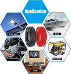 10 Gauge Battery Cable Copper Wire, 20FT Red+20FT Black 10 AWG Welding Cable Standard USA OFC Wire for Automotive, Battery, Solar, Marine and Generator