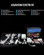 ASAHOM AI Permanent Outdoor Lights S107B, 100FT with 72 RGBCW LED Lights and Dual Output, 30,000 Lighting Effect Combination, IP67 Waterproof for House Halloween Christmas and Daily Decoration, White