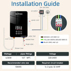 Tankless Water Heater Electric 240V-7000W. Instant Water Heater for Kitchen、Bathroom、Under Sink.On Demand Hot Water Heaters Electric with Digital Display.Continuous Flow Point of Use On Demand Heating