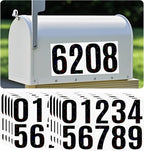 10 Sheets Reflective Vinyl Mailbox Number Stickers,Self-Adhesive Address Labels for Cars, House Doors, Windows & Metal Mailboxes (Black, 4 inch)