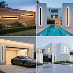 2 Pack 31.4 inch Modern Led Outdoor Wall Light, 3000K-6000K 10%-100% Dimmable Lights for Outside, IP65 Waterproof Wall Sconce Light with Remote Control for Porch,Hallway, Garage,Patio,Stairway,Yard