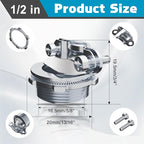 100pcs 1/2" Clamp Type Cable Connectors, cable connector clamp Steel Connector for Metallic Conduit Protect Cables Silver-Zinc