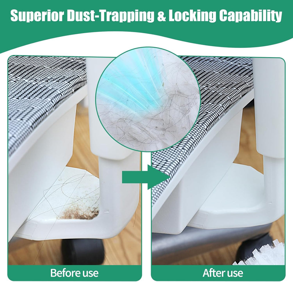 60 Count Electrostatic Duster Refills Compatible with Swiffer Duster, Multi-Surface Dusting Refills, Microfibre Feather Dusters for Cleaning, White Unscented