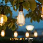 60 Pack ST38 LED Replacement String Light Bulbs, 1Watt Equvanlent to 7Watt Incandescant Bulb, Shatterproof E12 LED Bulb for Outdoor Patio Garden Vintage String Lights, 2700K Warm White