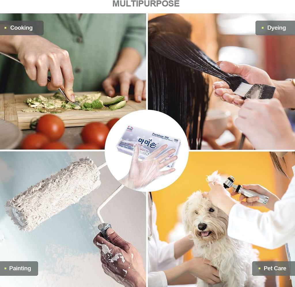 MAMISON TPE Disposable Gloves Plastic Gloves Disposable Latex Free