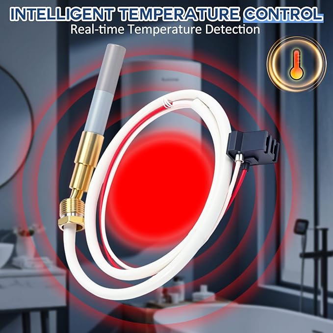 Capoda LP Thermopile Senor Parts for Pilot Burner Kit, Replace Sp20824, Sp20754, Sp21058, Sp20800, Sp21096, Sp20739 Compatible with Ruud and Richmond Water Heaters Pilot Burner Kit Parts