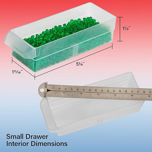 Akro-Mils 64-Drawer Plastic Drawer Storage Cabinet for Garage Organization, Bead Organizer, Building Bricks Storage, Teacher Toolbox, Makeup Organizer, 20" W x 6" D x 16" H, 10164 Black