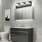 Ralbay 5 Color Temperature Modern LED Black Bathroom Vanity Lights Dimmable Acrylic Modern Black Bathroom Wall Lighting Fixtures 3 Lights