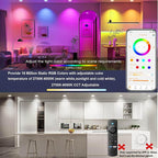 Recessed Lighting 6 inch, 4Pack RGBCW Recessed Ceiling Lights with Junction Box, 16W 1350lm LED Recessed Lights 2700 to 6000K Canless LED Downlight Dimmable by Alexa and APP