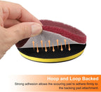 HARFINGTON 4pcs Scrubber Scouring Pads 180 400 800 1200 Grits 5 Inch Drill Power Brush Hoop and Loop Surface Conditioning Disc Drill Scuffing Disc Scrub Pads for Kitchen Cleaning, 4 Colors