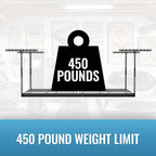 MonsterRax Overhead Garage Storage Racks 3x8’ Ceiling Mounted Shelving, Adjustable Hanging Organizer, Heavy Duty Steel, Holds 500 Pounds, Color: White, Adjustable from 24"-45" off the Ceiling