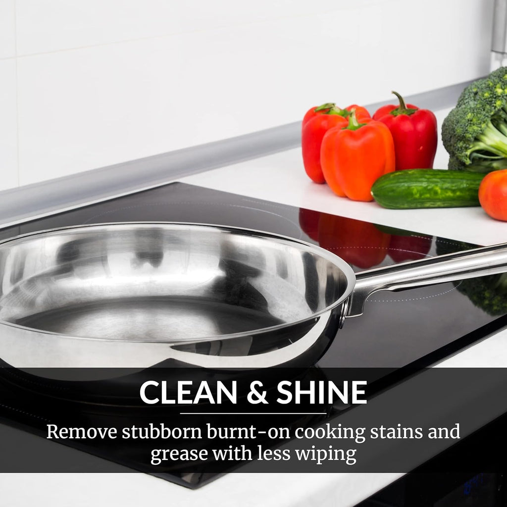 HOPE'S Cooktop Cleaning Cream, Fast Acting, No-Rinse Cooktop Cleaner for Glass Top Stoves, Polishes and Removes Burnt-on Stains Easily on Glass Ceramic Cooktops, 8 Fl Oz, Pack of 2