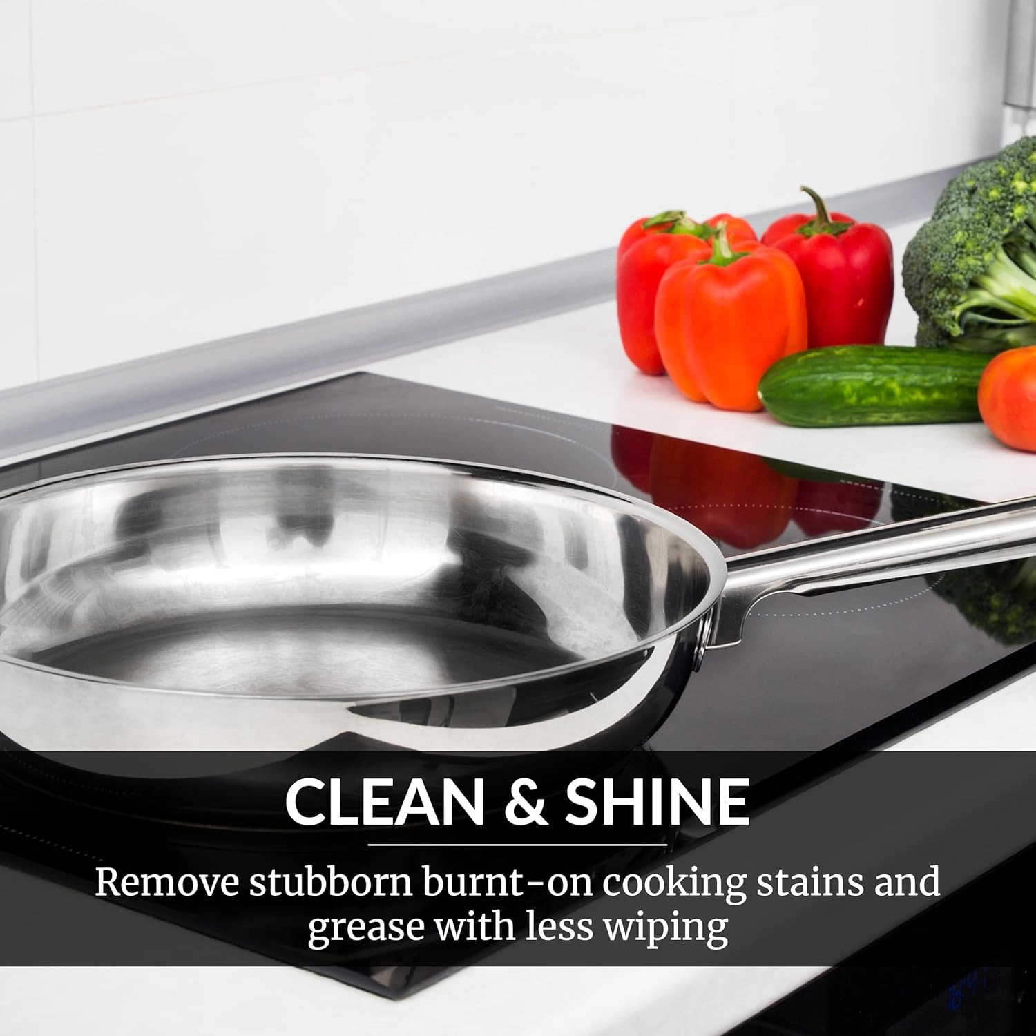 HOPE'S Cooktop Cleaning Cream, Fast Acting, No-Rinse Cooktop Cleaner for Glass Top Stoves, Polishes and Removes Burnt-on Stains Easily on Glass Ceramic Cooktops, 8 Fl Oz, Pack of 2