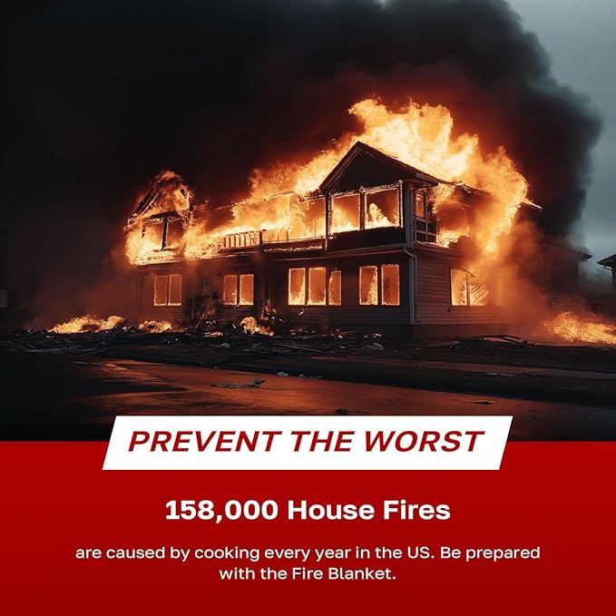 Signature Series Fire Blanket | Flame Suppression Fiberglass Blanket for Home & Kitchen Safety | Ultimate Fire Protection Blankets That Never Expire