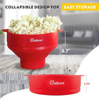 The Original Salbree Collapsible Silicone Microwave Popcorn Popper Maker Machine, Microwavable Bowl Holds 16 Cups, Uses Hot Air and Oil Always Optional - The Most Colors Available (Black)