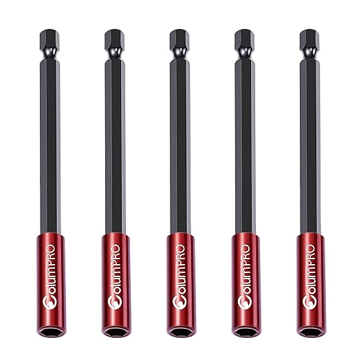 5PCS 6inch Strong Magnetic Drill Bit Extension Holder For Impact Driver,1/4" Hex Shank S2 Steel Magnetic Screwdriver Extension,Straight Without Bending Drill Bit Extender