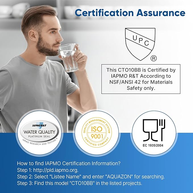 PUREPLUS 5 Micron 10" x 4.5" Whole House CTO Coconut Shell Activated Carbon Water Filter Replacement Cartridge for Dupont WFHDC8001, CB-BB-10, GE FXHTC, GXWH40L, GXWH35F, GNWH38S, CTO10BB, 2PACK