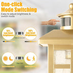 Outdoor Light Fixture Motion Sensor, Gold Waterproof Outside House Light, Modern Wall Lights, Outdoor Garage Light Dusk to Dawn Exterior Light Fixture for House, Garage, Garden