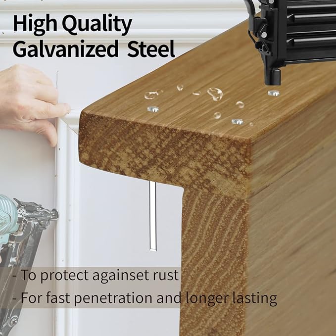 18 Gauge Brad Nails Galvanized, 5000-Count (2”, 1-1/4”, 1”, 3/4”, 5/8 Inch) 18GA Nail Gun Nails Assorted and Small Finishing Nails Assortment for Pneumatic, Electric Brad Nailer Gun