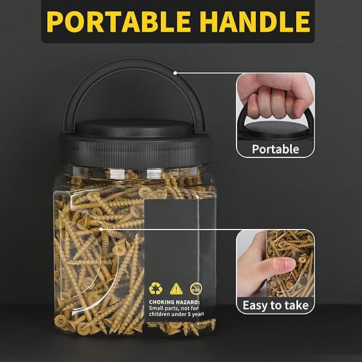 Wood Screws 3 Inch, FIXLINK Deck Screws #10 x 3, 310 PCS, Epoxy Coated, T25 Star Bit Above 1500 Hour Salt Spray Coating Outdoor Decking Screws Excellent Rust Resistant for Outdoor Wood Fence