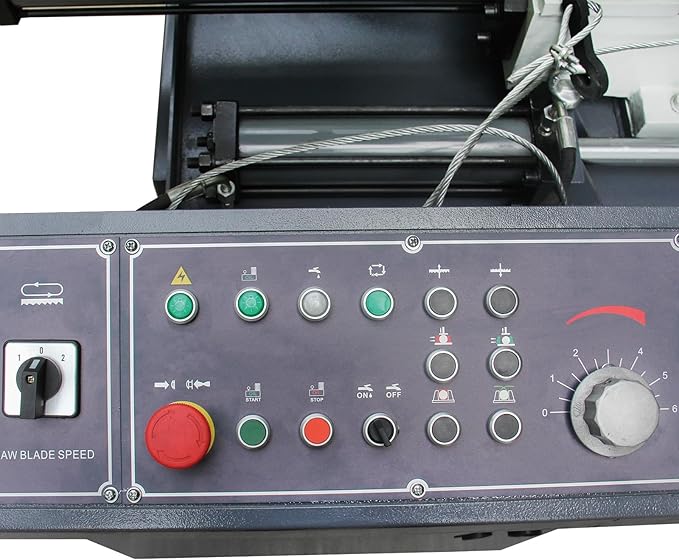 KAKA Industrial Metal Bandsaw 15.7 Inch Capacity Double Column Horizontal Band Saw Hydraulic Control Semi-Automatic for Metal Fabrication Shops,Industrial Workshops TGK-16A