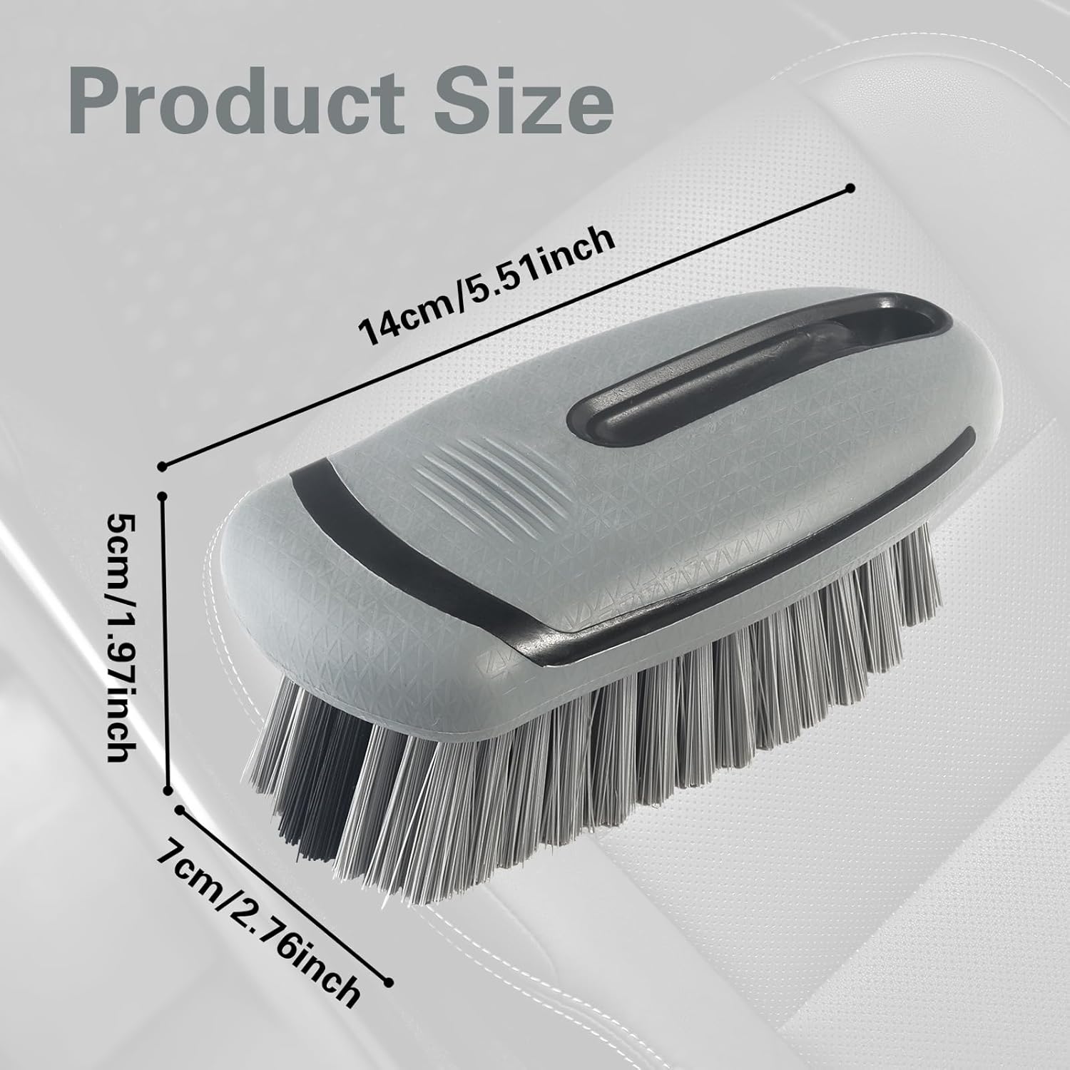 Carpet and Upholstery Cleaning Brush,Carpet Scrubber Stiff Bristle Detailing Scrub Brushes,Interior Leather Brush for Car and Home (Gray)