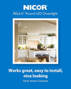 NICOR Lighting Recessed Ceiling Lights LED Downlight - 5/6 inch LED Recessed Light Fixtures - Selectable CCT 2700K-5000K, 918 Lumens, 10.3W - DLR56 LED Retrofit Ceiling Light, White Baffle, 12-Pk