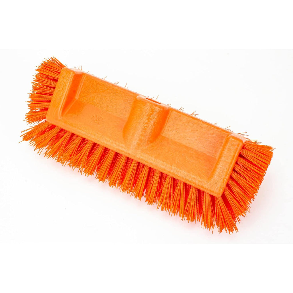 SPARTA Multi-Level Tile Scrub Brush 12" Wide Brush Head, Heavy-Duty Tile Cleaning Brush with End Bristles for Commercial Tiles, Tubs and Floor, Plastic, 12 Inches, Orange, (Pack of 12)