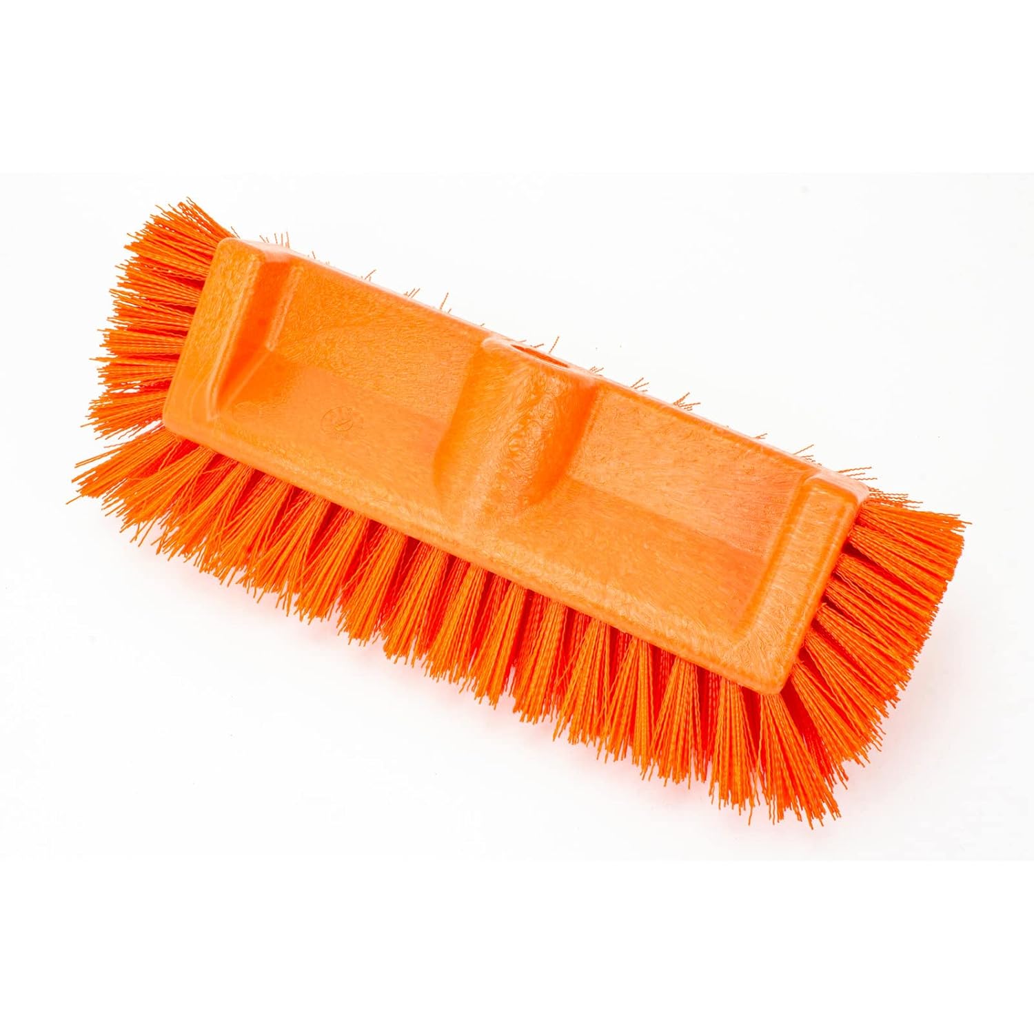 SPARTA Multi-Level Tile Scrub Brush 12" Wide Brush Head, Heavy-Duty Tile Cleaning Brush with End Bristles for Commercial Tiles, Tubs and Floor, Plastic, 12 Inches, Orange, (Pack of 12)