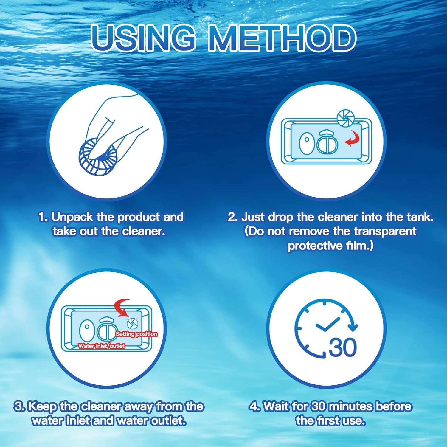 Vacplus Automatic Toilet Bowl Cleaner Tablets, Bathroom Toilet Tank Cleaner (30 PACK), VA-T165