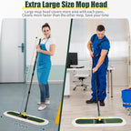36" Commercial Dust Mop for Floor Cleaning with Replacement Mop Pads, Heavy Duty Industrial Large Floor Wet Dry Mop for Cleaning Office Garage Hardwood Warehouse Factory Mall