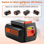 40V 3000mAh Replace Long-Lasting Battery for Black and Decker 40V Lithium Battery, Compatible with Black and Decker 40 Volt LBXR36 LBX2040 LBX2540 LBXR2036 and Power Tools